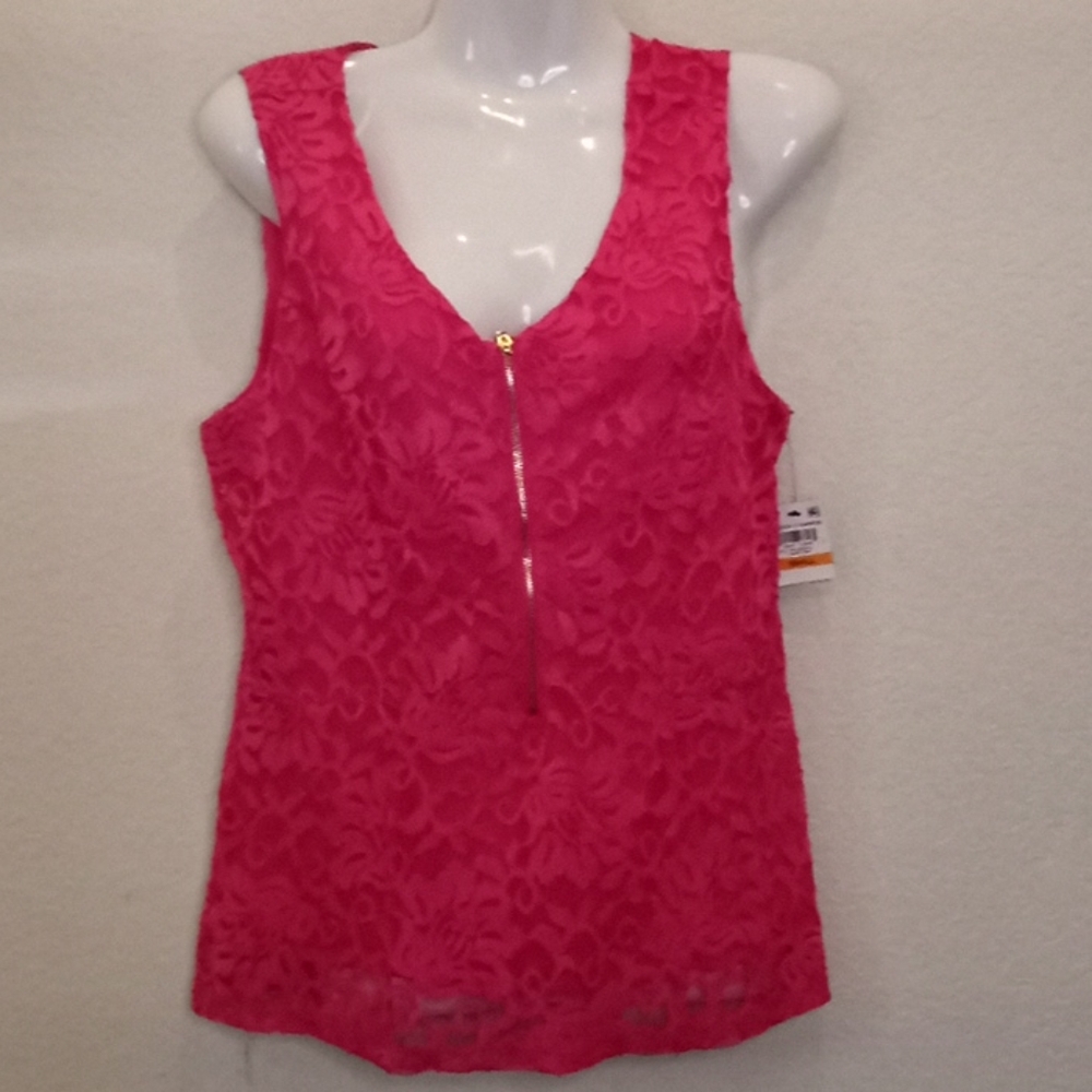Thalia Sodi Pink Lace Sleeveless Blouse
